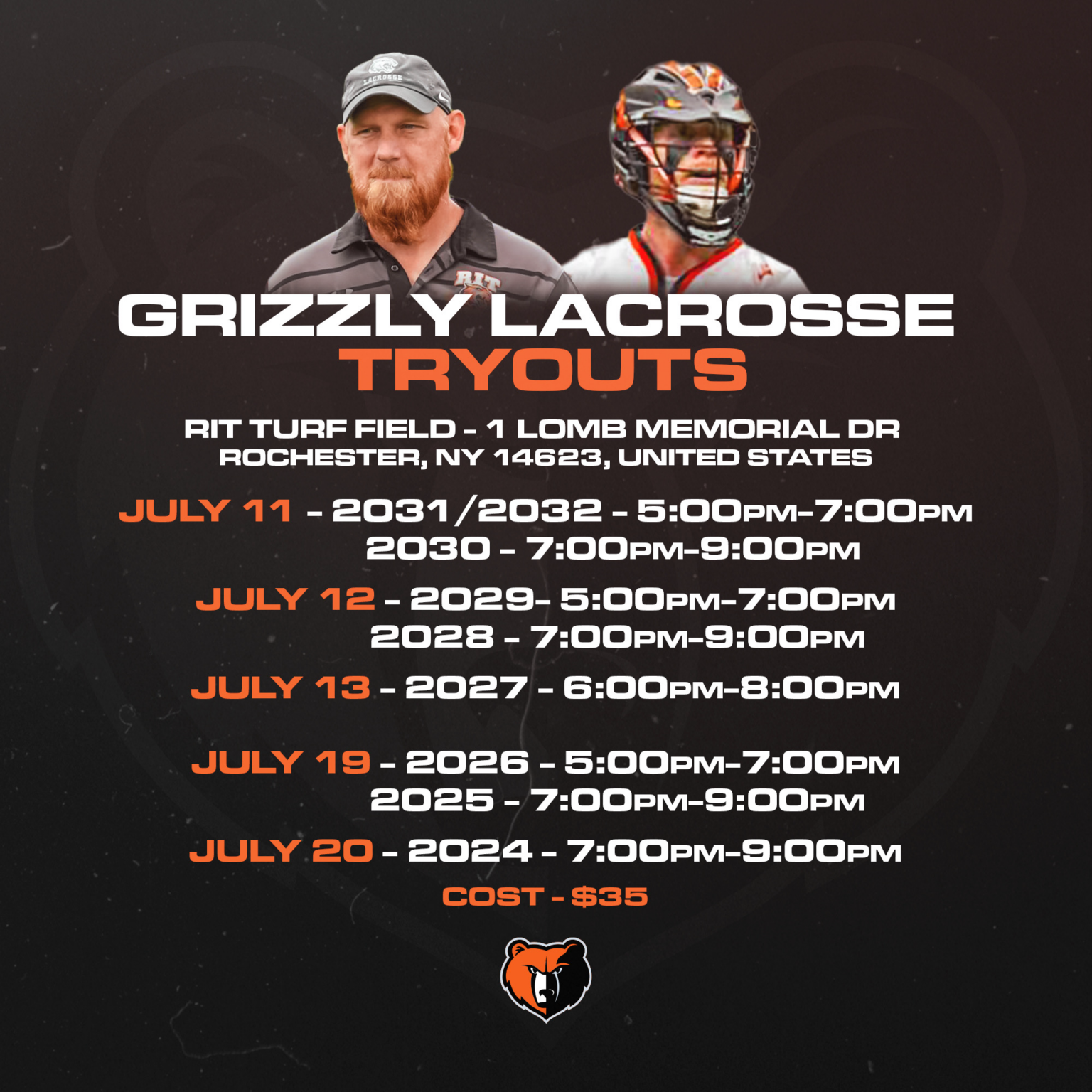 Grizzly Tryout Registration — Sweetlax Lacrosse